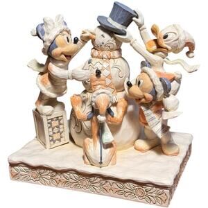 Disney Traditions Jim Shore Frosty Friendship White Woodland Mickey Christmas